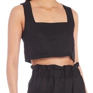 Gianni bini Woven Anna Square Neck Sleeveless Coordinating Cropped Tank And pant